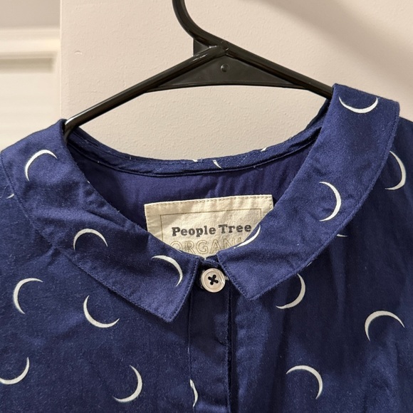 People Tree Dark Blue Crescent Pattern Dress - Picture 3 of 6